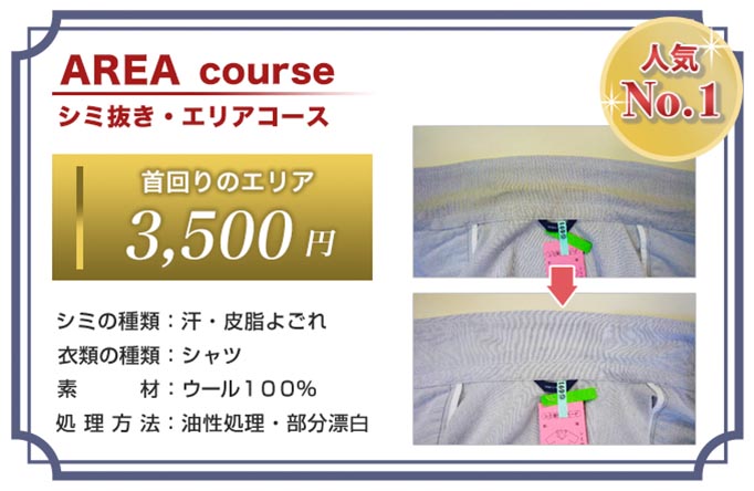 特殊染み抜き エリアコース