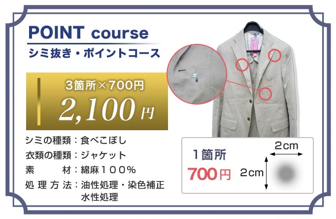 特殊染み抜き ポイントコース